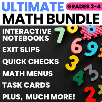 Preview of Ultimate Math Bundle - 3rd & 4th Grade - Activities - Printables - Worksheets
