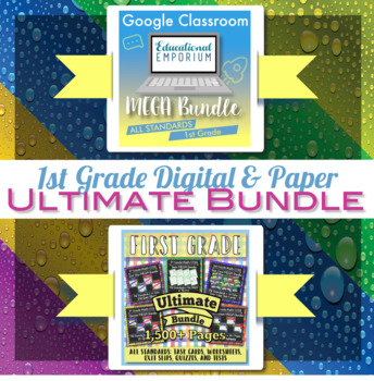 Preview of Ultimate Math Bundle Grades 1-3 ⭐ Digital & Paper ⭐ Google & PDF Math Resources