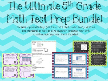 Preview of Ultimate Math Test Prep BUNDLE! {Practice Test & Task Cards}