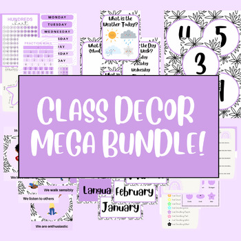 Preview of Ultimate Mega Decor Bundle Download - Black and White Colorful Floral