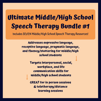 Preview of Ultimate Middle/High School Speech Therapy Bundle #1
