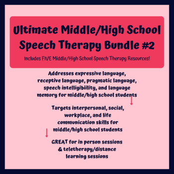 Preview of Ultimate Middle/High School Speech Therapy Bundle #2