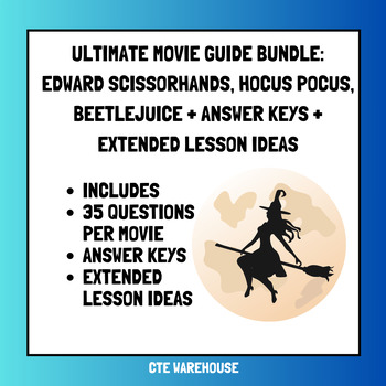 Preview of Ultimate Movie Guide Bundle: Edward Scissorhands,Hocus Pocus,Beetlejuice + keys!