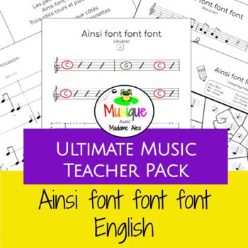 Preview of Ultimate Music Teacher Pack | Ainsi font font font ENGLISH