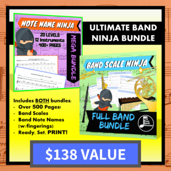 Preview of Ultimate Ninja Bundle: Band Scales and Note Name Activities