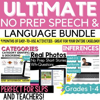 Preview of Ultimate No Prep Speech & Language Therapy Digital Resources Bundle