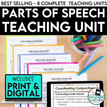 Preview of Parts of Speech Unit - Activities, Instruction, & Quizzes - Digital & Print
