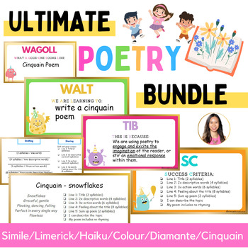 Preview of Ultimate Poetry Bundle (10%off) - Simile/Limerick/Haiku/Colour/Diamante/Cinquain