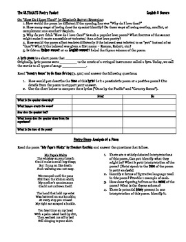 Ultimate Poetry Unit Packet Grade 9 by InspireEncourageReward | TpT
