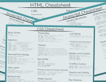 Preview of Web Programming Cheatsheet Bundle
