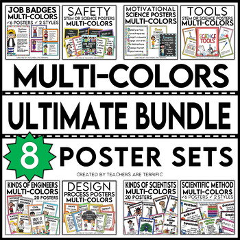 Preview of Ultimate STEM and Science Poster Bundle in Multi-Colors