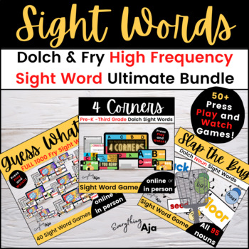 Preview of Ultimate Sight Word Digital Learning Game Bundle (Dolch & Fry Sight Words)
