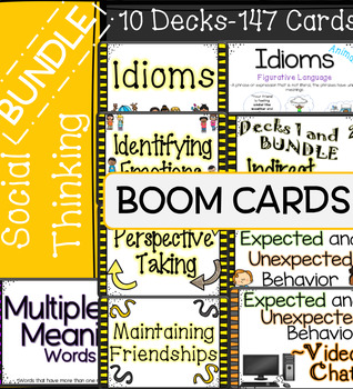 Preview of Ultimate-Social Skills BOOM CARDS-BUNDLE-147 cards-10 decks