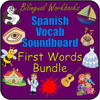 Preview of Ultimate Spanish First Words Vocabulary Soundboard Bundle: Interactive Audio
