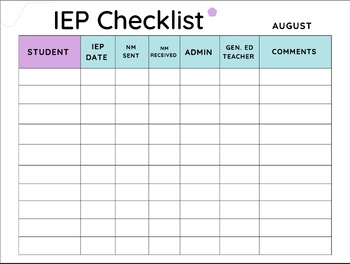 Preview of Ultimate Special Education IEP Checklist- Keep your IEP Meetings Organized