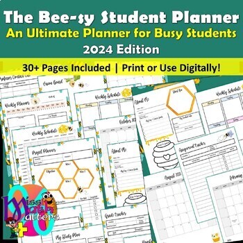 Preview of Ultimate Student Planner 2024 Edition | The Bee-sy Student Planner 2024