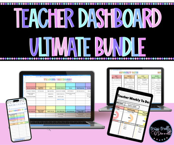 Preview of Ultimate Teacher Dashboard BUNDLE: Google Sheets Planner, Classroom Organization