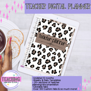 Preview of Ultimate Teacher Digital Planner - Planning for Ipad/GoodNotes - Leopard Print