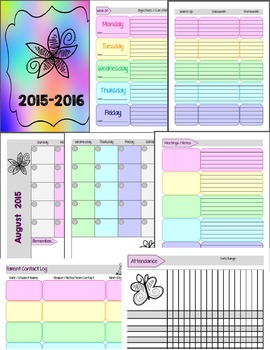 Preview of Ultimate ONE Subject Teacher Binder/Planner 2015-2016
