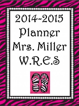 Preview of Ultimate Teacher Planner 2014-2015 Beautiful Zebra Pearl Houndstooth Common Core