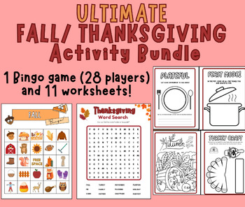 Preview of Ultimate Thanksgiving/Fall Activities Bundle | Autumn Games and Worksheets