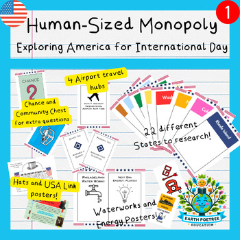 Preview of Ultimate U.S.A. Classroom Monopoly Bundle | State Research | Posters | More