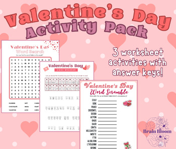Preview of Ultimate Valentine’s Day Activity Pack | February Class Games and Worksheets