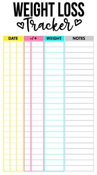 Preview of Ultimate Weight Loss Tracker - 1 page Template