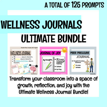 Preview of Ultimate Wellness Journal Bundle: 3 Ready-To-Use Digital Resources, NO-PREP!