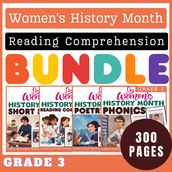 Preview of Ultimate Women's History Month Reading Comprehension Question for Grade 3(Color)