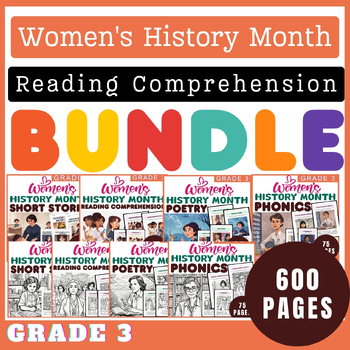 Preview of Ultimate Women's History Month Reading Comprehension Questions Grade 2 Bundle