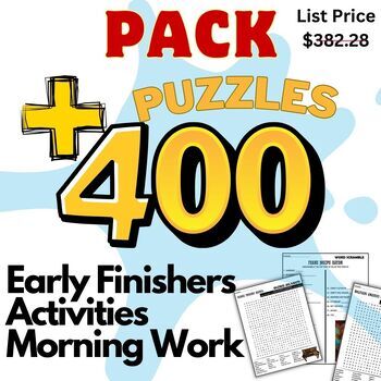 Preview of Ultimate Word Challenge BUNDLE: 400 Puzzles Word Searches ,Crosswords & Coloring