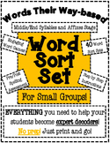 Words Their Way Based Word Sort Set-Middle/End Syllables a