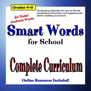 Preview of Smart Words for School - A Spelling & Vocabulary Curriculum Using Academic Words