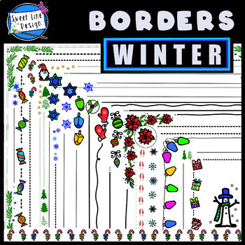 Preview of Ultra Thin WINTER (8.5x11) Frames / Borders Set 2