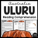 Uluru or Ayers Rock in Australia Reading Comprehension Worksheet