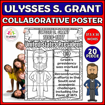 Preview of Ulysses S. Grant Collaborative Coloring Poster Bulletin Board | Presidents' Day