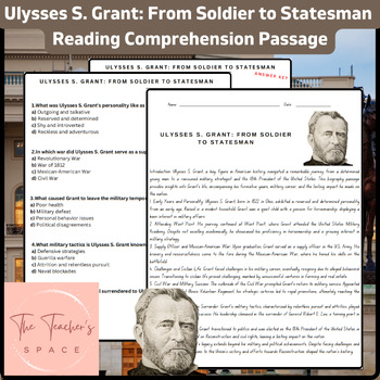Preview of Ulysses S. Grant: From Soldier to Statesman Reading Comprehension Passage