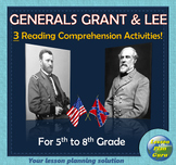 Ulysses S. Grant & Robert E. Lee: THREE Reading Comprehens