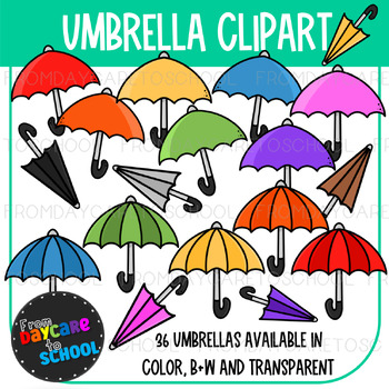 Umbrella Clipart by From Daycare to School Clipart | TPT