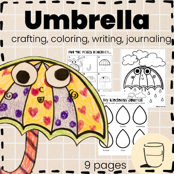Umbrella - Craft & Coloring Page - Writing Activity by Glass Half Full