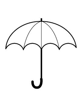 Preview of Umbrella Template for Art Project Umbrella Coloring Page Umbrella Outline Sheet