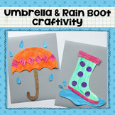 Umbrella and Rain Boot Printable Craftivity Template