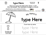 Umbrella in the Sand - Editable Name Booklet w/ Beginning 