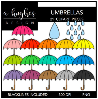 Umbrellas Clipart by Ashley Hughes Design | TPT