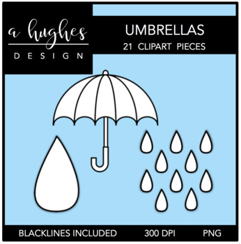 Umbrellas Clipart by Ashley Hughes Design | TPT