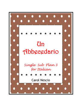 Preview of Un Abbecedario ~ Sub Plan 3 For Italian