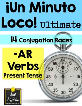 Preview of Minuto Loco - AR Verbs in Present Tense - Conjugation Games - Ultimate Size