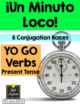 Preview of Minuto Loco - Yo Go Verbs Conjugation Practice Games - Standard Size
