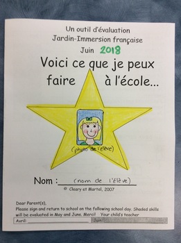 Preview of Un outil d'évaluation- FRENCH - Kindergarten/grade 1- Evaluation booklet 2